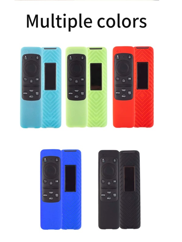 1 pieza Funda de silicona para control remoto 2023, funda compatible con BN59-01432A / 01432J, TM2360E / TM2361E, funda antideslizante para control remoto de TV inteligente con cordón, funda de control remoto con panel solar