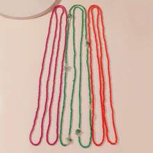 3pcs Multi-Layer Rice Pearl Long Necklace For Women, Suitable For Daily Wear