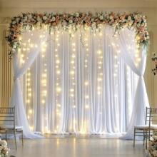 Fundal din tul strălucitor cu luminițe sclipitoare - Fundal pentru fotografie de nuntă și petrecere de 5,25x10FT - Cortină transparentă 1/2 panouri pentru decor de ziua de naștere/logodnă/sărbători, cadouri de absolvire, decorațiuni de ziua de naștere, decorațiuni de petrecere, burlăcițe, vară, plajă, înapoi la școală, rechizite școlare, decor de cameră