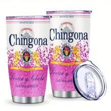 1 Pc Mexico Chingon Mark 20oz Stainless Steel Insulated Cup With Lid Flat Bottom - Insulated, Shattered, Leak Proof - Reusable, Multipurpose, Hand Washable Only - Perfect For Coffee, Outdoor - Unique Gift For Family And Friends Back To School