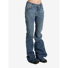 - Women Denim Bias Bootcut Jeans - Blue - View 2