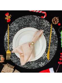 12pcs/24pcs/50pcs/100pcs/150pcs Gold Foil Mesh Placemats, Disposable Placemats For Christmas, New Year, Wedding Season, Birthday Party, Dining Party, Holiday Home Decor, Tableware Set, Table Decoration