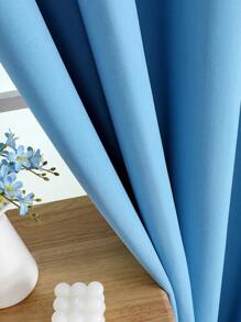 1pc Blackout Window Curtain - UV Protection, High Precision Polyester, Suitable For Living Room And Bedroom Decoration - Blue - View 3