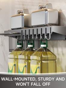 Wall-Mounted Knife Rack With Multi-Functional Kitchen Utensil Organizer, Hole-Free Installation, Integrated Tool Storage For Chopsticks And Knives.