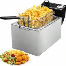 Automatic Electric Oil Fryer Stainless Steel 6L - US A Type Plug(110-127V) - View 7
