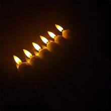 1-12pcs Flickering Flameless Candles, Flameless Taper Candles Battery Powered, Fake Candles, Led Candles Battery Powered, Flameless Candles Flickering, Led Candles Flickering, Electric Candles For Home, Wedding Decor, Christmas Decorations, Halloween Decorations, Party Decorations