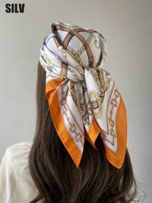 1pc Women's Fashionable And Fresh Printed Polyester Scarf ,Paisley Print Bohemian Bandana,Square Scarf Elegant Bandana,Hair Band,Head Band Ideal For Dressing Up Your Look Valentine's Day Valentines - 70 Satin - View 17