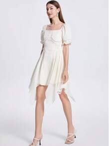 法式白色高级连衣裙女装夏季2025新款公主裙温柔甜美多巴胺长裙