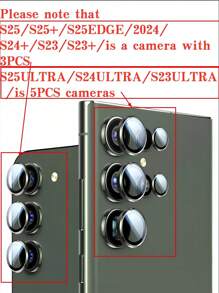 1set Back Matel Lens Protective Ring Compatible With Samsung Galaxy S25 Ultra 5G Metal 9D Camera Glass