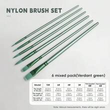 6pcs Professional Painting Brush Set For Acrylic, Watercolor, Oil, Gouache - Multifunctional Pen Body And Pen Surface Wooden Handle Artist Brush, Smooth To Use, Easy To Clean - Suitable For DIY Art Projects, Christmas, Halloween, Thanksgiving Crafts Materials,Back To School,School Supplies