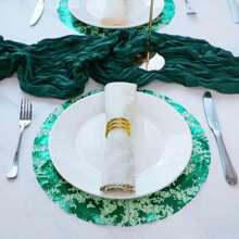 12pcs/24pcs/50pcs/100pcs/150pcs Gold Foil Mesh Placemats, Disposable Placemats For Christmas, New Year, Wedding Season, Birthday Party, Dining Party, Holiday Home Decor, Tableware Set, Table Decoration