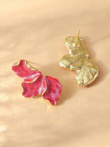 2pcs White Geometric Floral Earrings - Casual Elegant Luxury Design Women Earrings
