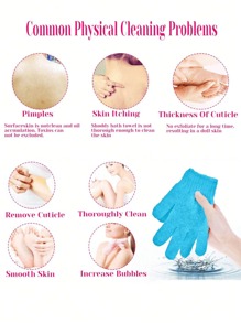 1 pièce Gants exfoliants pour le bain, mitaines de douche réutilisables pour le brossage, le grattage du dos, le massage et l'exfoliation du corps, accessoires de nettoyage du corps