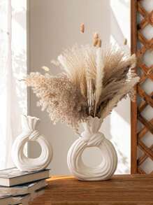 Wabi-Sabi Style White Decorative Vase, High-End Aesthetic Flower Vase For Room Decor, Nordic Style Dining Table Centerpiece, Modern Simple Creative Vase Decor For Living Room, Foyer, TV Cabinet Gifts Birthday Graduation