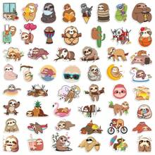 50 张可爱树懒涂鸦贴纸，装饰派对滑板手机壳水杯吉他贴纸可 DIY 贴纸