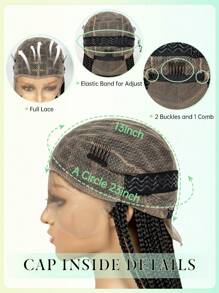 All Lace Versatile Black Box Braided Lace Front Wig For Women , High-Density Synthetic Hair, Perfect For Casual Attire