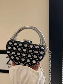 A Simple, Fashionable And Exquisite Girl's Crossbody Bag, Mini Exquisite Princess Style Diamond Inlaid Crossbody Bag With Red Envelope At The Mouth, Perfect For Queuing Up To Give Girl The Perfect Gift At Banquets And Gatherings - Multicolor - View 13