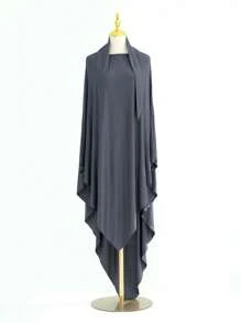 1pc Plain Jersey Oversize Tie Shawl, Convenient Hijab For Women, For Daily Wear With Abaya For Dress - Multicolor - View 10