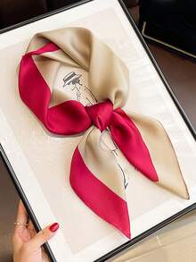 26.77in/68cm Ladies' Fashionable Breathable Multifunctional Hairband, Scarf, Necktie, Bag Accessory, Printed Square Silk Scarf,1pc - A - View 9