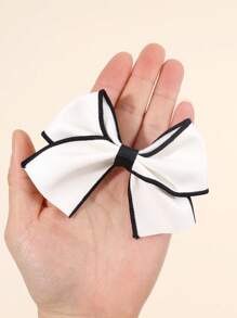 2 peças laços de cabelo brancos para meninas elegantes grampos de cabelo branco cor sólida grampos de cabelo de laço branco para todas as estações grampos de jacaré simples para meninas acessórios de cabelo para festa de fim de ano para crianças e bebês - Branco - Ver 7