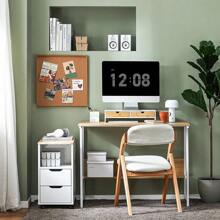 SoBuy BBF02 Soporte para pantalla de monitor Elevador de monitor Elevador de pantalla Soporte para monitor con 2 cajones Blanco WHT aprox.: 47x11x18cm - Gris - Ver 9