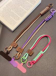 Nuevo estuche universal para teléfono con correa de muñeca decorativa trenzada de nailon, cordón de muñeca resistente con soporte para tarjetas