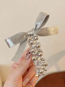 1/2 szt. wysokiej jakości srebrnej gumki do włosów w kształcie kokardki, idealnej do wysokich i niskich kucyków z tyłu głowy, warkoczyki bąbelkowe, akcesoria do włosów, przybory do włosów, akcesoria kosmetyczne, akcesoria do kręconych włosów dla kobiet, jesień, podróże, akcesoria do włosów, akcesoria damskie, artykuły do włosów, kręcone włosy, gumki do włosów, gumki do włosów, akcesoria do kręconych włosów, prezenty, podróże, prezenty dla kobiet, artykuły do włosów, ozdoby do pończoch