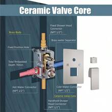 Aolemi Shower Faucet Set Rain Shower System With Handheld Spray Bathroom Shower Combo Rough-In Valve And Shower Trim Kit Included Matte Black 8 Inch Wall Mount Shower Head - Brushed Nickel - View 5