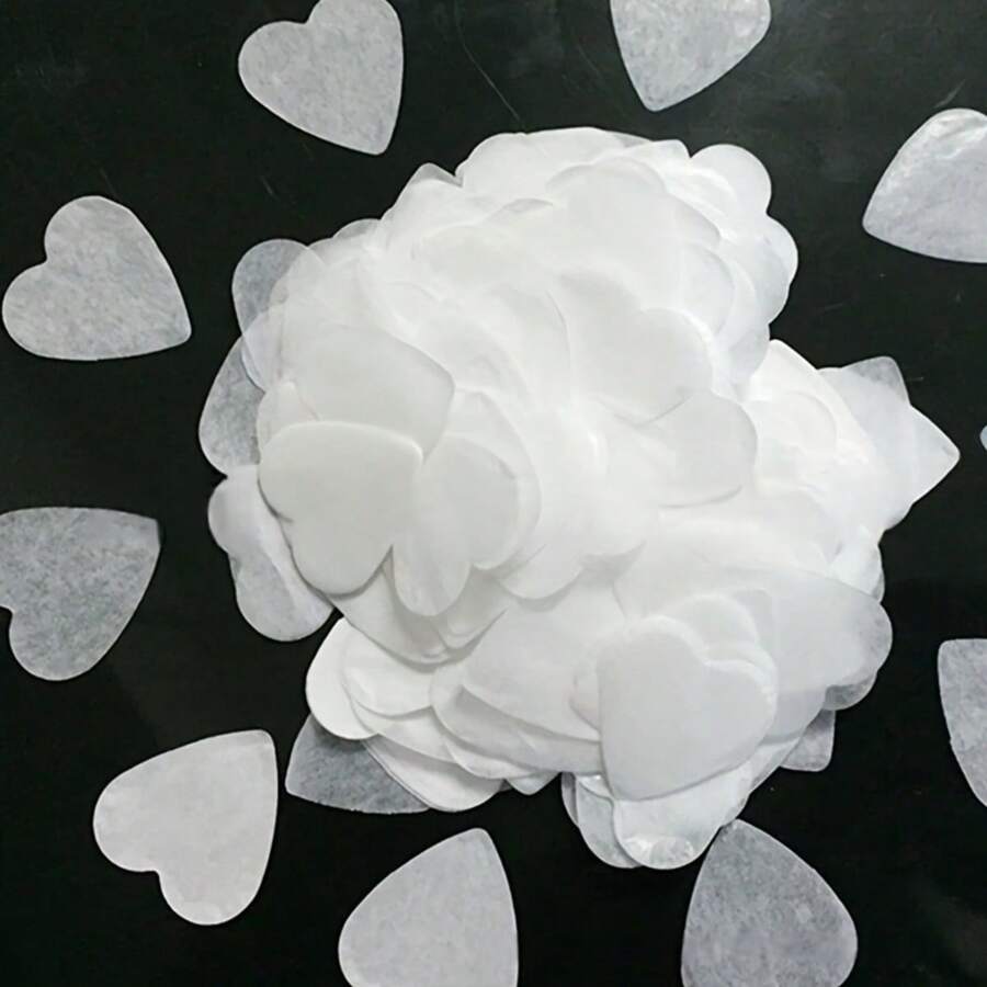 6000pcs/Set White Heart Shape Confetti Pieces For Wedding And Engagement Party, Valentine's Day Heart Confetti, Wedding Gift, Love Confetti, Balloon Filling, Suitable For DIY Celebration, Confetti, Wedding Decoration - Multicolor - View 1