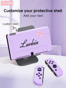 1pc Customizable Bow Pattern & Name Design Protective Case Compatible With Nintendo Switch/Switch OLED/Switch Lite, Soft TPU Protective Shell Compatible With Switch Console, Switch Game Console Accessories, Switch Joy-Con Accessories, Can Charge With Dock Without Removing Case, Ideal Gift For Students, Colleagues, Friends, New Year, Back To School - With Bow Style - View 20