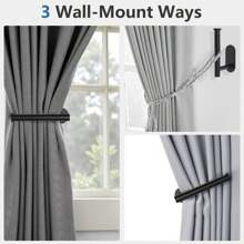 3M Adhesive Curtain Holdbacks Curtain Tie Backs Curtain Holdbacks No Drill Curtain Pull Backs Adhesive Curtain Hooks Curtain Holders For Drapes Gifts Birthday Graduation - Multicolor - View 3