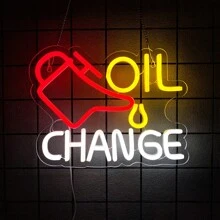 Oil Change Neon Sign Garage Car LED Signs For Wall Decor Automobile Repair Shop Man Cave Auto Room Workshop Garage Accessories USB Powered - Multi-color light - View 3