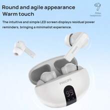 PHILIPS Bluetooth Headset TAT3559 In-Ear Wireless Bluetooth Headset High Sound Quality And Long Battery Life Bluetooth V5.4 ANC Active Noise Reduction Technology 20 Hours Of Ultra-Long Composite Battery Life Black