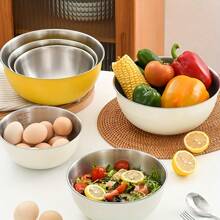 1/3pcs Baking Utensils With Graduated Mixing Bowl Stainless Steel Salad Mixing Bowl For Food Storage Meal Preparation Salad And Other Kitchen Gadgets Kitchen Accessories