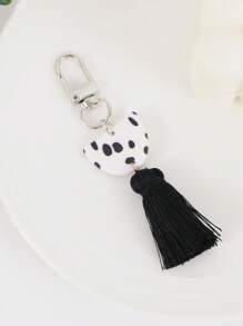 1pc Contrast Color Polyester Key Chain, Unique Tassel Accessory, Elegant Gift For All Seasons