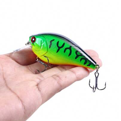 HENGJIA 1pc 8.5cm 15g Rattling Shallow Diving Crankbait Artificial Wobbler For Bass Pike Hard Bait Fishing Lure Tackle 6 Colors