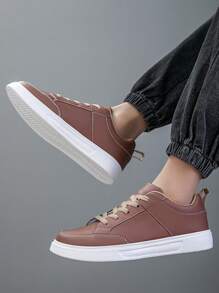 Men's Sports Shoes, Fashionable Casual Lace-Up Sneakers, Skateboarding Personalized Street Style Shoes