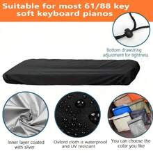 61/88键钢琴罩，电子钢琴键盘弹性防尘罩，可水洗可熨烫，3种颜色（新款/旧款随机发货）