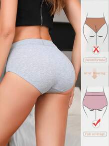 4 pièces de culottes triangulaires haute taille à haute élasticité pour femmes, culottes sans couture. Culottes confortables et décontractées pour femmes d'âge mûr, avec dentelle et découpes sur les hanches. Ensemble multicolore de sous-vêtements mode, respirants et antibactériens.
