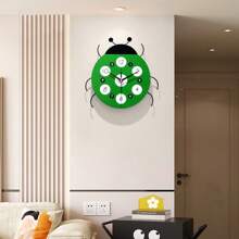 1pc 12-Inch Silent Ladybug Wall Clock, Wall Hanging Decor, Crafts, Suitable For Bedroom, Home, Dorm, Bathroom, Home Decoration, Room Decoration, Office Decoration, Wall Clock, Holiday Gift, New Home Decor