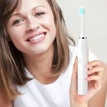 Hailicare 电动牙刷 - 6 个超清洁刷头、18000 RPM 超声波振动、6 种自定义刷牙模式、5 种智能模式 4 级调节、IPX7 防水 - 白色 - 查看 8