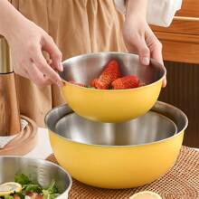1/3pcs Baking Utensils With Graduated Mixing Bowl Stainless Steel Salad Mixing Bowl For Food Storage Meal Preparation Salad And Other Kitchen Gadgets Kitchen Accessories