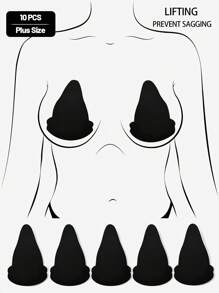 10 Peças/20 Peças/30 Peças Plus Size Descartáveis Não Tecidos, Adesivos para Seios Grandes para Prevenir o Caimento dos Seios, Adesivos Invisíveis e Anti-Protuberância com Forma de Cabaça, Ultra Respiráveis