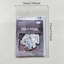 50 Pcs English Label Sticker Package Junk Journal DIY Art Crafts Album Embellishment Paper Material Scrapbook Stickers,School Supplies,Back To School