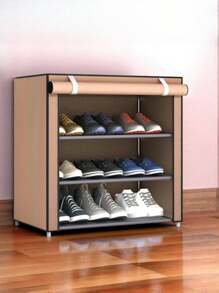 1pc Covered Dust-Proof Shoe Rack, Storage Shelf, Improve Space, Sturdy, Fashionable, Easy To Assemble And Disassemble, Portable, Suitable For Living Room, Bedroom, Entrance, Office, Home, Multi-Layer Storage, Holiday Gift, Valentine's Day Gift, Gift For Children - Multicolor - View 14