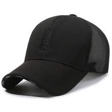 1 pieza Gorra de béisbol de malla transpirable con protección solar, decoración de metal bordado, estilo casual bohemio, lindo, para uso en cualquier época del año
