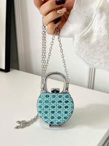 A Simple, Fashionable And Exquisite Girl's Crossbody Bag, Mini Exquisite Princess Style Diamond Inlaid Crossbody Bag With Red Envelope At The Mouth, Perfect For Queuing Up To Give Girl The Perfect Gift At Banquets And Gatherings - Multicolor - View 9