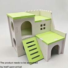 1pc Foam Hamster House, Red/Green/Blue/Purple Color Hide-Away Climbing & Playing Habitat For Small Animals, Includes Stairs And Slide