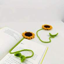 1pc Sunflower Car Mirrors Hanging Floral Crocheted Mirrors Decorated Car Accessories Lovely Handmade Gifts For Car Mirrors, Women's Handbags Pendant Keychains. Handmade Decoration, Sunflower Pendant, Perfect Car Gift. - Yellow Sunflower - View 4