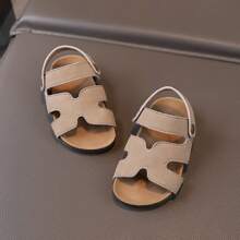 1 Pair Khaki Kids Sports Sandals, Toddler Beach Shoes, Baby Summer Casual Walking Shoes